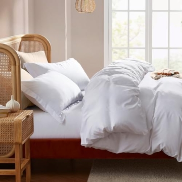 Soft Nestl White Duvet Cover Queen Size Set for Comfort