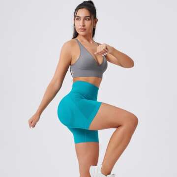 Evercute Women's Gym Shorts 3/4 Pack Seamless Scrunch Butt Lifting Workout Shorts Tummy Control Ruched Booty Smile Yoga Short