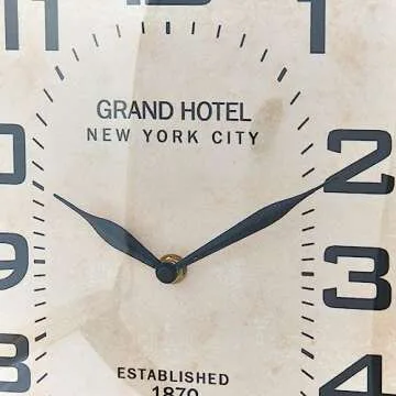 Creative Co-Op Metal Rectangle Hanging Clock with Handle Decoration on Top