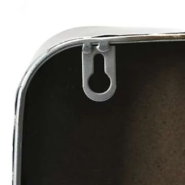 Creative Co-Op Metal Rectangle Hanging Clock with Handle Decoration on Top