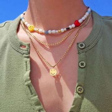 Trendy Y2K Pearl Necklace for Women | Handmade Gift