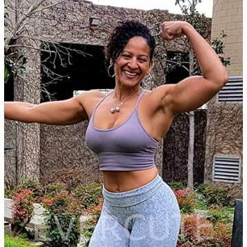 Evercute Cross Back Sport Bras Padded Strappy Criss Cross Cropped Bras for Yoga Workout Fitness Low Impact