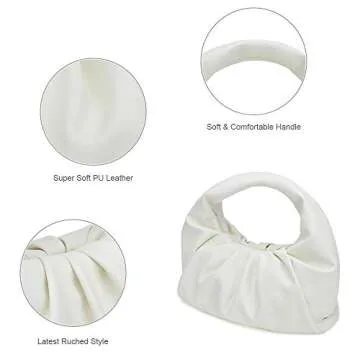 Stylish CATMICOO Cloud Hobo Handbag for Women in White