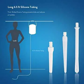 GNEGKLEAN Enema Kit Stainless Steel 2 Quart Capacity Bucket 5ft Silicone Hose for Colon Detox Cleanse Enemas