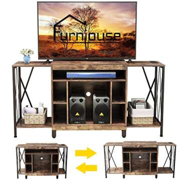 Furniouse TV Stand for 65" TVs - Adjustable & Stylish