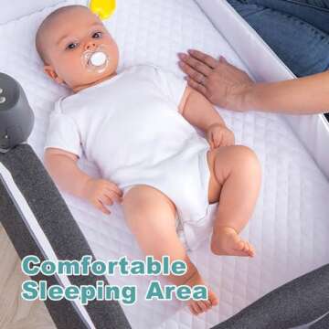 RONBEI Bassinet - Stylish Bedside Crib for Newborns with Wheels & Washable Sheet
