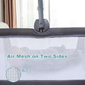 RONBEI Bassinet with Wheels - Stylish & Safe Bedside Sleeper