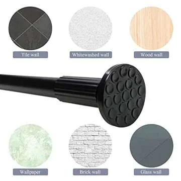 ZOCONE Adjustable Rust-free Tension Curtain Rod 51-168 Inch