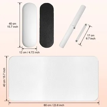 Nail Arm Rest Cushion, Arm Rest For Nails,Microfiber Leather Hand Rest For Nails, Soft Nail Arm Rest Footstool With Foldable Nail Art Hand Rest Pad For Nail Tech Use - White