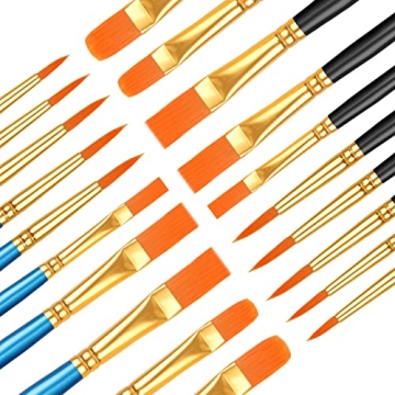 Premium 20 Pcs Paint Brush Set for Artists - Durable & Versatile