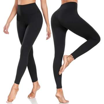 FULLSOFT High Waisted Leggings for Women No See-Through Tummy Control Yoga Pants Workout Leggings-Reg&Plus Size (Black, Small-Medium(One Size 2-12))