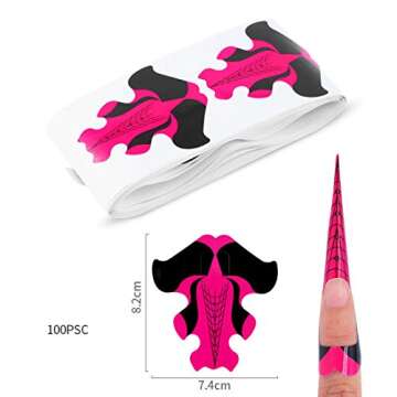 400 Pieces Nail Form Guide Stickers, Horseshoe-shaped Nail Extension Art Tips Guide Decal UV Gel Tools for Women Girls Nail Salon DIY Supplies