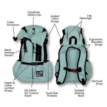 K9 Sport Sack | Dog Carrier Adjustable Backpack (Medium, Air 2 - Summer Mint)