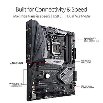 ASUS ROG Maximus X Hero LGA1151 (Intel 8th Gen) DDR4 DP HDMI M.2 Z370 ATX Gaming Motherboard with onboard Gigabit LAN and USB 3.1