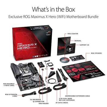 ASUS ROG Maximus X Hero LGA1151 (Intel 8th Gen) DDR4 DP HDMI M.2 Z370 ATX Gaming Motherboard with onboard Gigabit LAN and USB 3.1