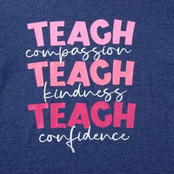 SFHFY Teacher Shirt Womens Wildflowers Letter Teacher Plant Shirts Shirts Flowers Graphic Short Sleeve Tee