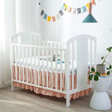 Elegant Pink Crib Bed Skirt for Baby Girl's Nursery