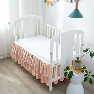 Elegant Pink Crib Bed Skirt for Baby Girl's Nursery