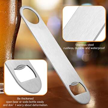 Pack of 20 Flat Bottle Opener Stainless Steel Beer Openers Bottle Opener Blanks Heavy Duty Bar Funny Bartender Bottle Opener for Men Women Kitchen Party Supplies, 7 Inch(Silver)