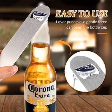 Pack of 20 Flat Bottle Opener Stainless Steel Beer Openers Bottle Opener Blanks Heavy Duty Bar Funny Bartender Bottle Opener for Men Women Kitchen Party Supplies, 7 Inch(Silver)