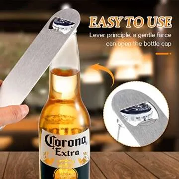 Pack of 20 Flat Bottle Opener Stainless Steel Beer Openers Bottle Opener Blanks Heavy Duty Bar Funny Bartender Bottle Opener for Men Women Kitchen Party Supplies, 7 Inch(Silver)