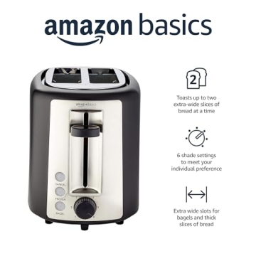 Extra Wide Slot Toaster by Amazon Basics 900W