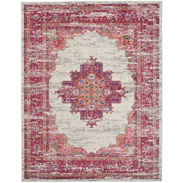 Nourison Passion Ivory/Fuchsia Area Rug - Easy Cleaning & Durable
