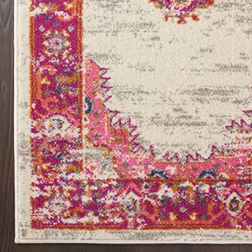 Nourison Passion Ivory/Fuchsia Area Rug - Easy Cleaning & Durable
