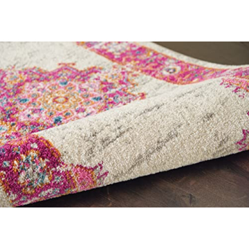 Nourison Passion Ivory/Fuchsia Area Rug - Easy Cleaning & Durable