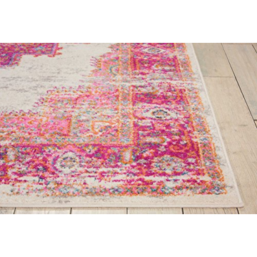 Nourison Passion Ivory/Fuchsia Area Rug - Easy Cleaning & Durable