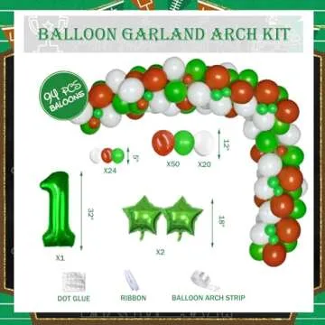 Fiesec First Year Down Football Birthday Party Decorations, Football Touchdown 1st Birthday Decorations Balloon Garland Backdrop Photo Highchair Banner Cake Topper Box Cutout Crown Poster 136 PCs