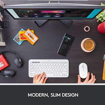 Logitech Pebble M350 Wireless Mouse - Quiet and Slim Design