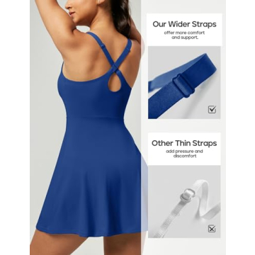 Heathyoga Womens Tennis Dress Built-in Bra & Shorts