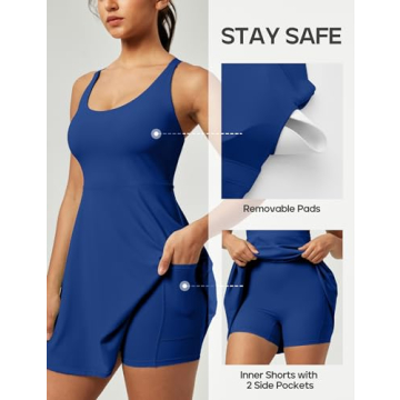 Heathyoga Womens Tennis Dress Built-in Bra & Shorts