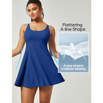 Heathyoga Womens Tennis Dress Built-in Bra & Shorts