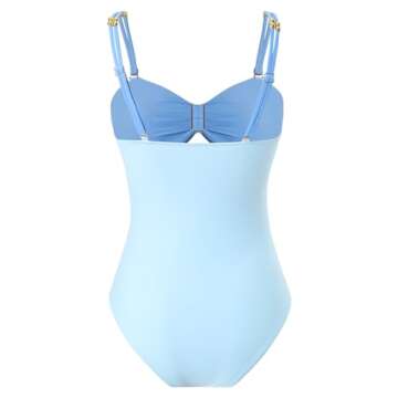 YUNIDMEIM Women's One Piece Swimsuit with Cover up Set Beach Wrap Skirt Retro Bikini Set Two Piece Bathing Suit with Cover up