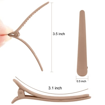 Shop YISSION No Crease Duck Billed Hair Clips - 12 PCS Matte Khaki