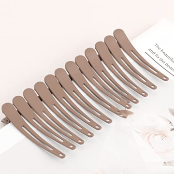 Shop YISSION No Crease Duck Billed Hair Clips - 12 PCS Matte Khaki