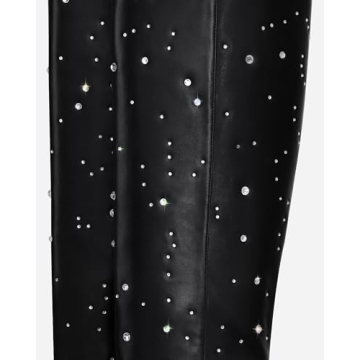 MUCCCUTE Knee High Boots for Women with Rhinestone Design