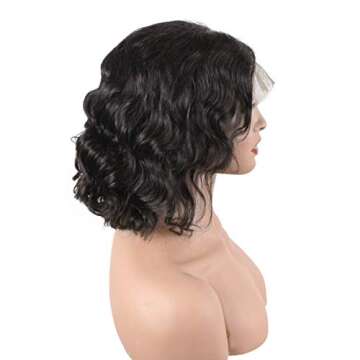 ISEE Human Hair Lace Front Wigs Short Bob Wigs Body Wave Human Hair Wigs For Black Women 13X4 Lace Front Bob Wigs Pre Plucked Hairline 12 Inch