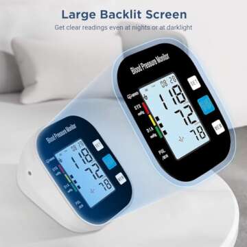 laukum Blood Pressure Monitor for Home Use - Automatic BP Machine with Large Backlit Display High Ac...