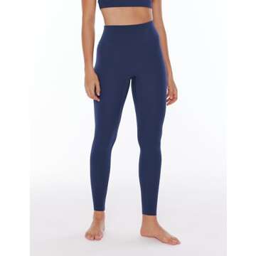 ENERBLOOM Workout Yoga Leggings for Women High Waisted Compression Pants 25"/28" Cream Feeling Tight No Front Seam Medium