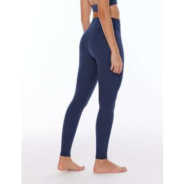 ENERBLOOM Workout Yoga Leggings for Women High Waisted Compression Pants 25"/28" Cream Feeling Tight No Front Seam Medium