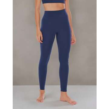 ENERBLOOM Workout Yoga Leggings for Women High Waisted Compression Pants 25"/28" Cream Feeling Tight No Front Seam Medium