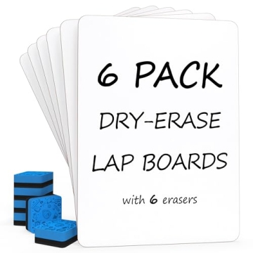 Scribbledo 6 Pack Small White Board Dry Erase Boards Classroom Pack Mini White Boards 9" x12” Pers...