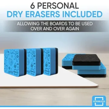 Scribbledo 6 Pack Mini Whiteboards for Interactive Learning