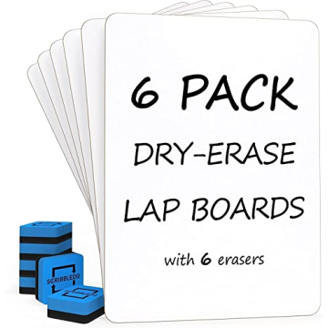 Scribbledo 6 Pack Mini Whiteboards for Interactive Learning