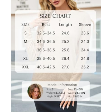 Arach&Cloz Fall Sweaters for Women Trendy 2024 Long Sleeve Crew Neck Ladies Knit Tops Business Casual Clothes Dressy Clothing(A-Apricot,S)