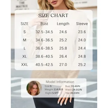 Arach&Cloz Fall Sweaters for Women Trendy 2024 Long Sleeve Crew Neck Ladies Knit Tops Business Casual Clothes Dressy Clothing(A-Apricot,S)