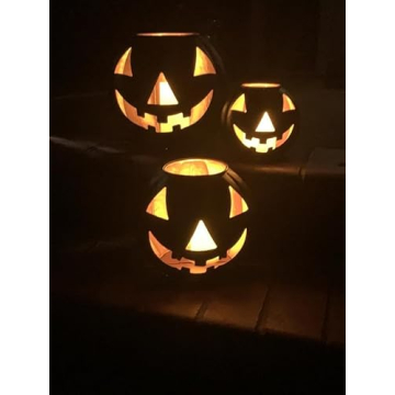 Halloween Metal Jack O Lanterns Set of 3 Unique Decor